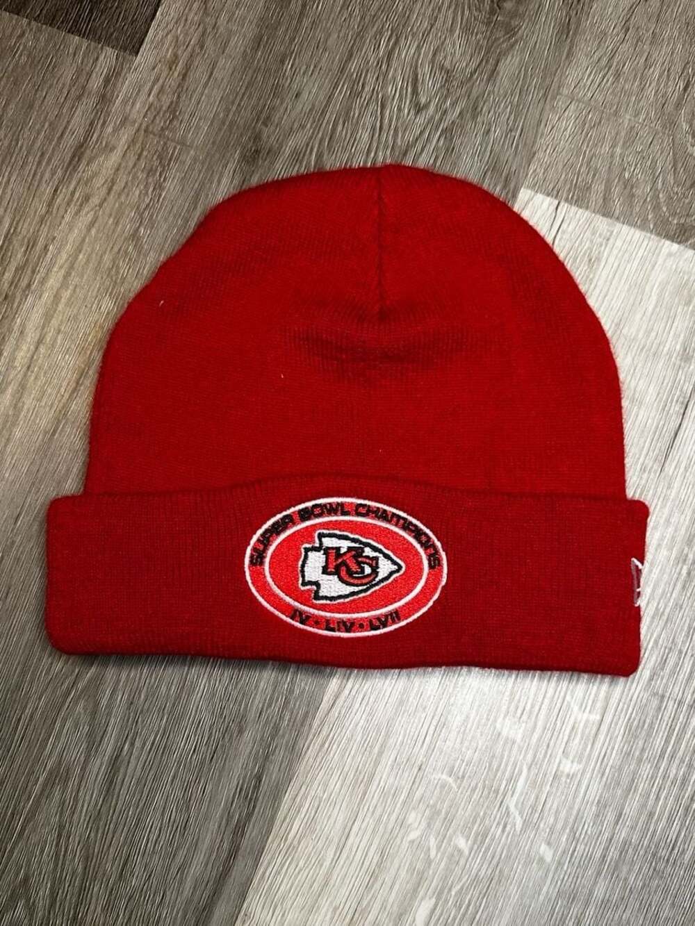 New Era Kansas City Chiefs Super Bowl LVII Champions Cuffed Knit Beanie